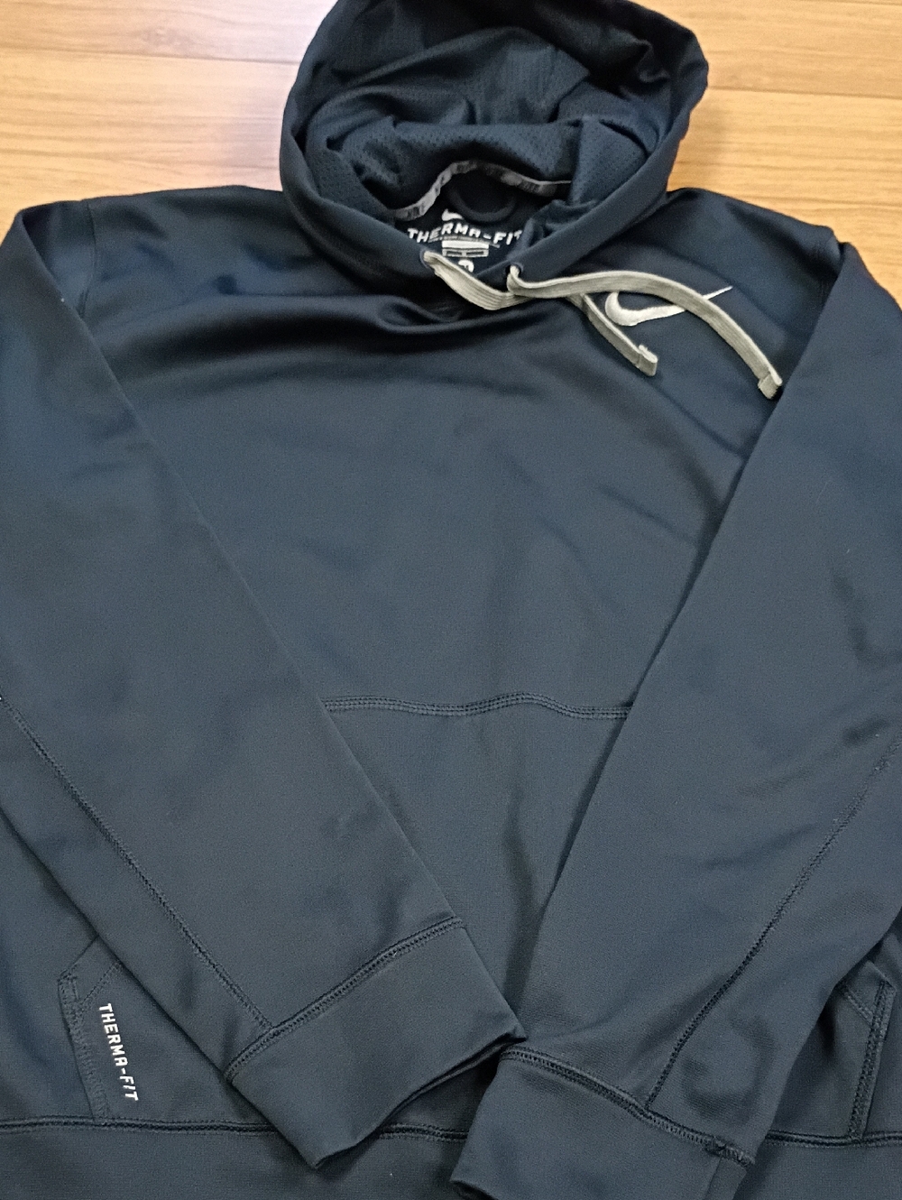 Nike Navy Therma-FIT Hoodie with Gray Drawcords